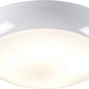 IP44 28W HF Emergency Polo Bulkhead with Opal Diffuser, White Base and microwave sensor