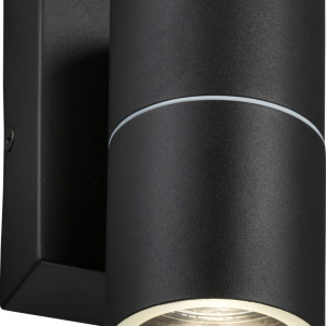 230V IP54 GU10 Fixed Single Wall Light with Photocell Sensor - Black