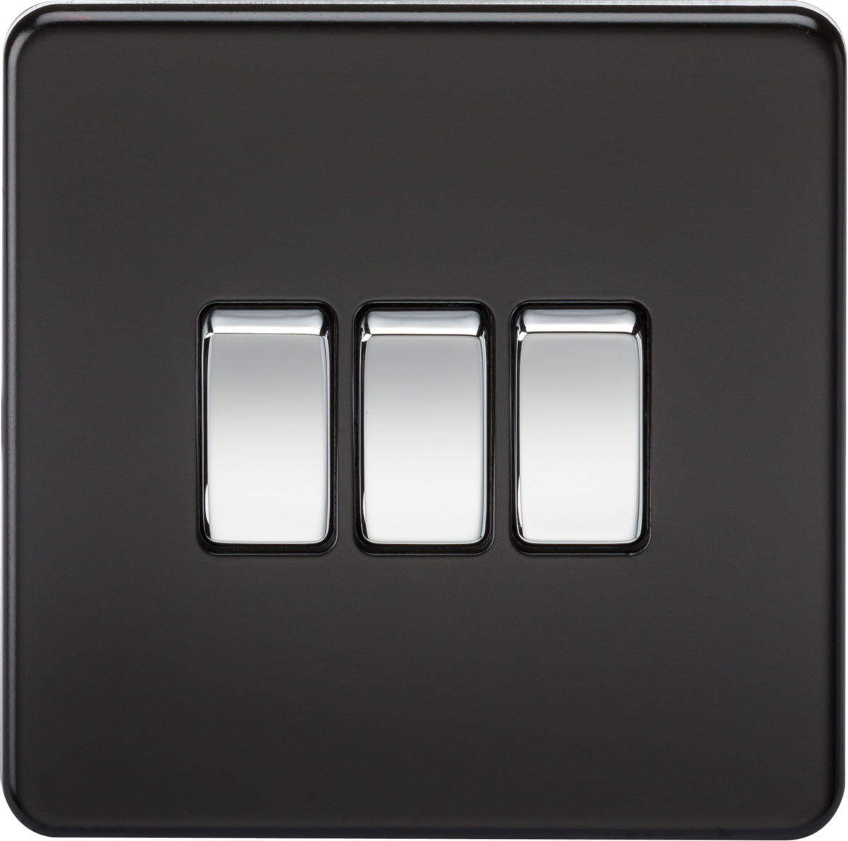 10AX 3G 2-way Switch - Matt Black with Chrome Rocker