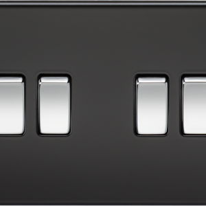 10AX 4G 2-way Switch - Matt Black with Chrome Rocker
