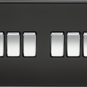 10AX 6G 2-way Switch - Matt Black with Chrome Rocker