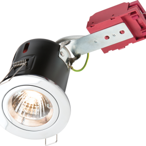 230V 50W Fixed GU10 IC Fire-Rated Downlight in Chrome
