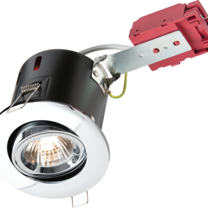 230V IP20 50W GU10 IC Fire-Rated Tilt Downlight Chrome