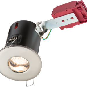 230V IP65 GU10 IC Fire-Rated Shower Downlight Brushed Chrome