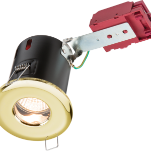 230V IP65 GU10 IC Fire-Rated Shower Downlight Brass
