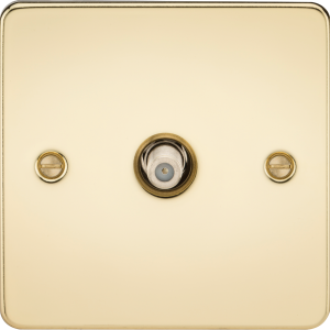 SAT TV Outlet (non-isolated) - Polished Brass
