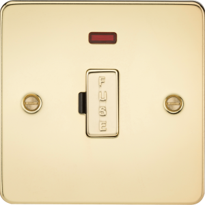 13A Fused Spur Unit with Neon - Polished Brass