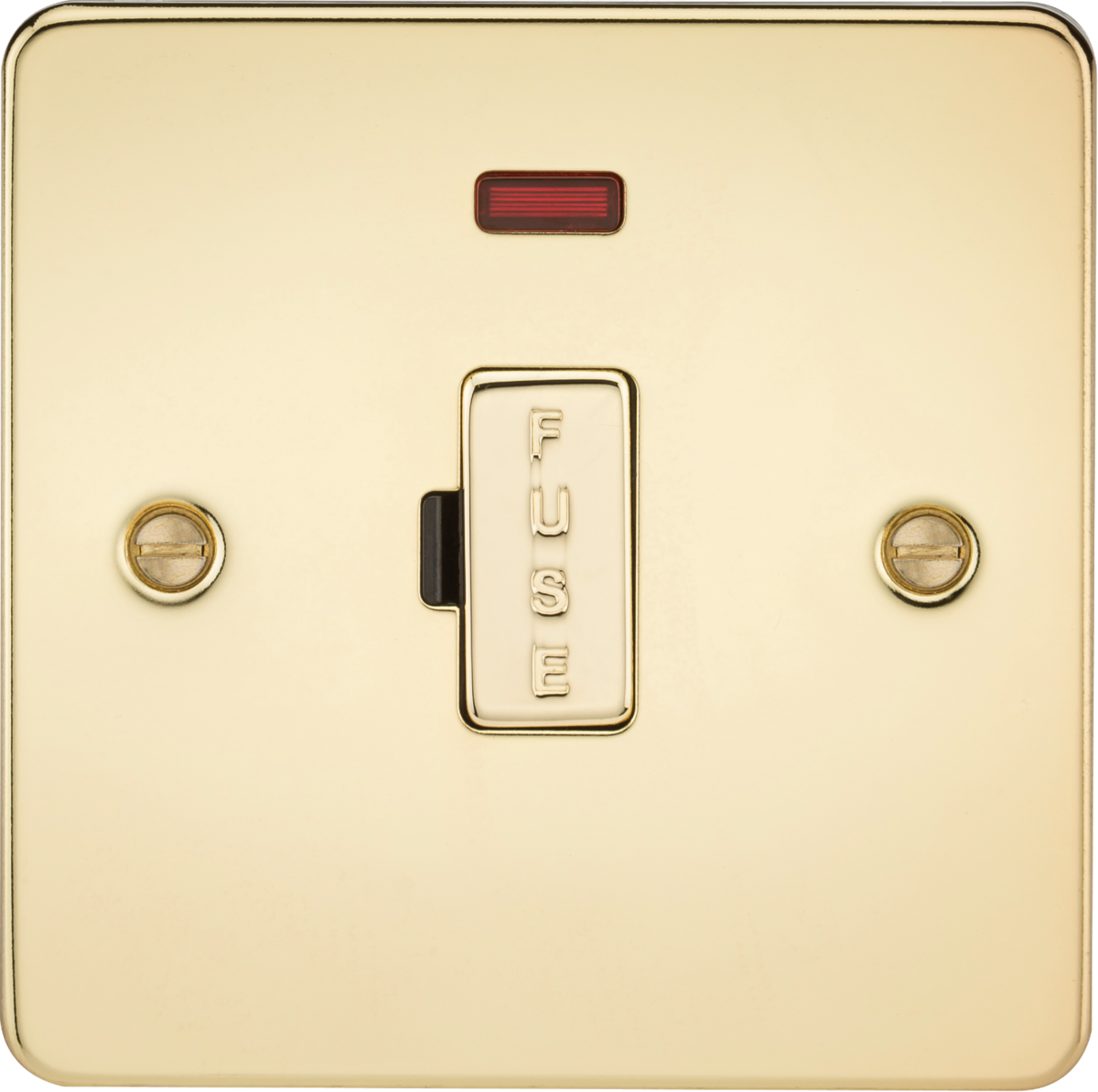 13A Fused Spur Unit with Neon - Polished Brass