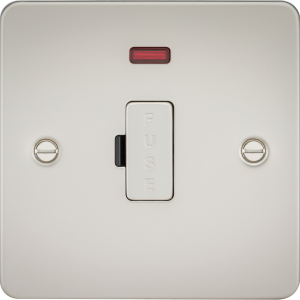 13A Fused Spur Unit with Neon - Pearl