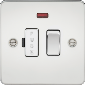 13A Switched Fused Spur Unit with Neon - Polished Chrome