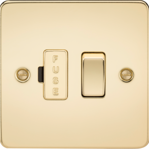 13A Switched Fused Spur Unit - Polished Brass