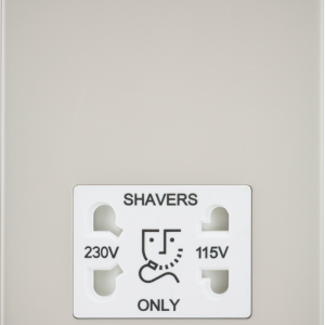 115/230V Dual Voltage Shaver Socket - Pearl with White Insert