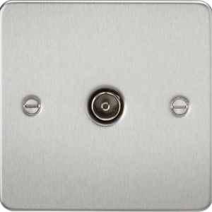 TV Outlet (non-isolated) - Brushed Chrome