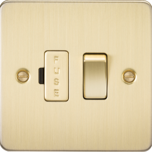 13A Switched Fused Spur Unit - Brushed Brass