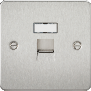 RJ45 Network Outlet - Brushed Chrome