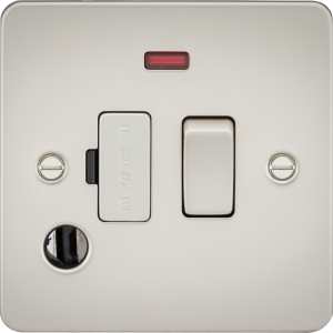 13A Switched Fused Spur Unit with Neon & Flex Outlet - Pearl