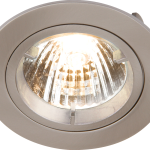 IP20 230V GU10 Brushed Chrome Recessed Fixed Twist & Lock Downlight
