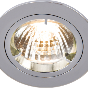 IP20 230V GU10 Chrome Recessed Fixed Twist & Lock Downlight