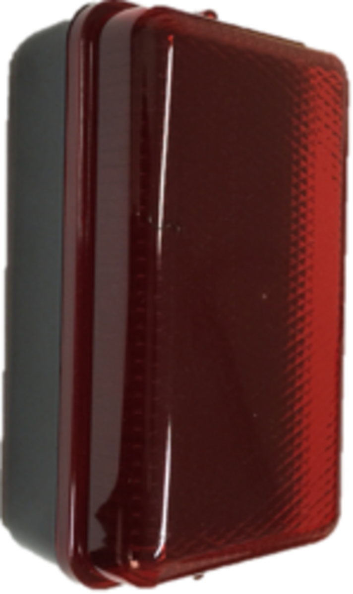 230V IP54 5W LED Security Amenity Bulkhead Black Base with Red Diffuser