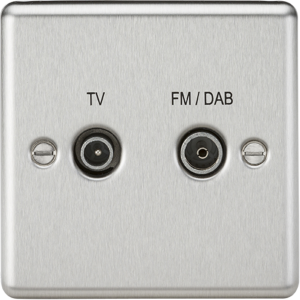 Diplex TV & FM Dab Outlet - Brushed Chrome