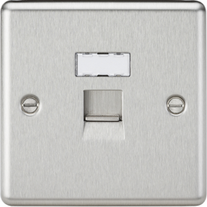 RJ45 Network Outlet - Brushed Chrome