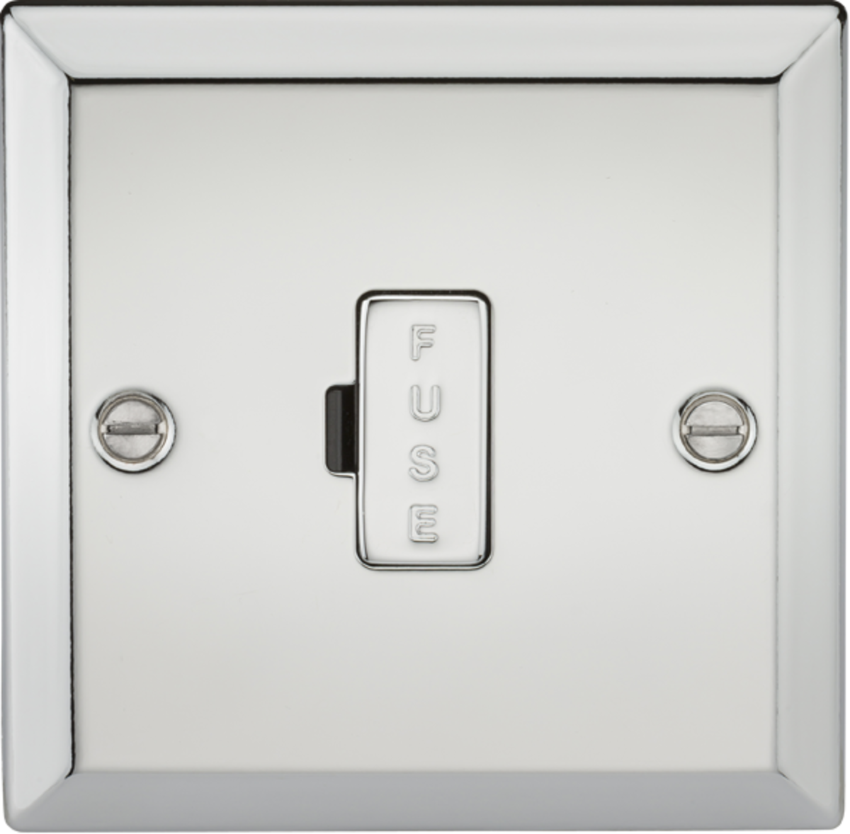 13A Fused Spur Unit - Bevelled Edge Polished Chrome