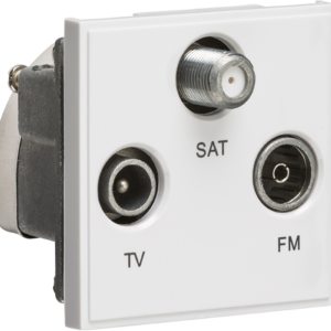 Triplexed TV /FM DAB/ SAT TV Outlet Module 50 x 50mm - White