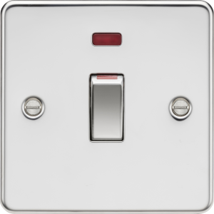 45A DP Switch with Neon (1G size) - Polished Chrome