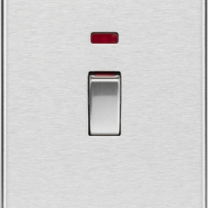 45A DP Switch with Neon (2G Size) - Brushed Chrome