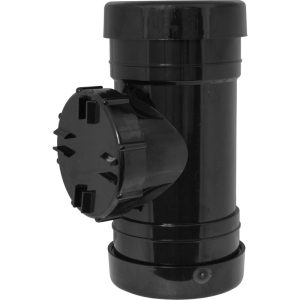 110mm Pushfit Double Socket Access Pipe Black