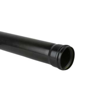 110mm Pushfit Single Socket Pipe Black 4m
