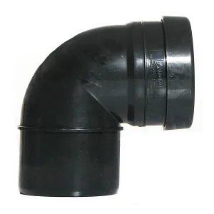 110mm Push Fit Soil Knuckle Bend 90° Single Socket/Spigot Black