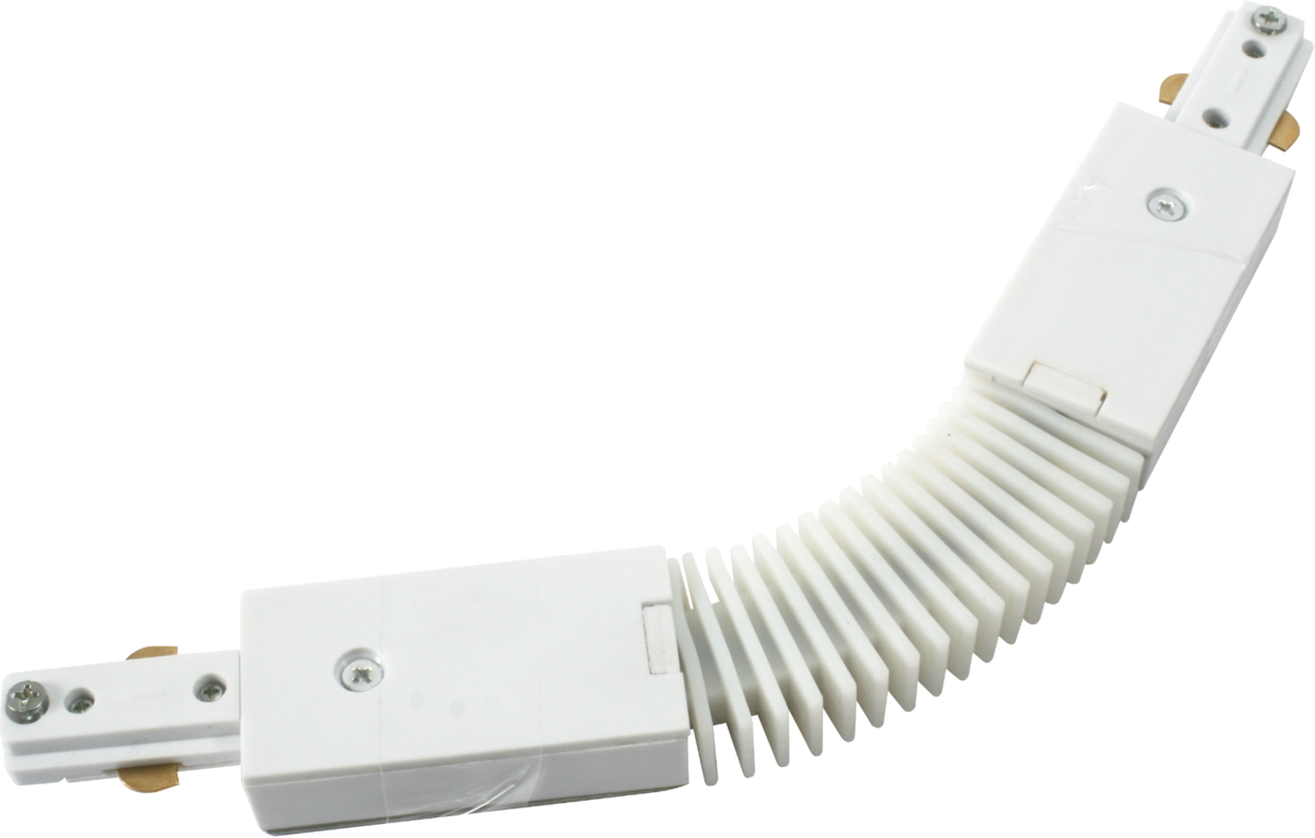 230V Single Circuit Track Flexible Connector White