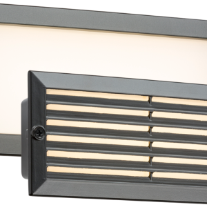 230V IP54 5W White LED Recessed Brick Light - Black Fascia