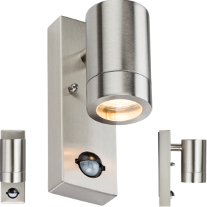 230V IP44 GU10 Stainless Steel Wall Light with Pir