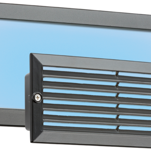 230V IP54 5W Blue LED Recessed Brick Light - Black Fascia