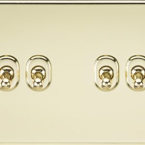 10AX 4G 2-way Toggle Switch - Polished Brass