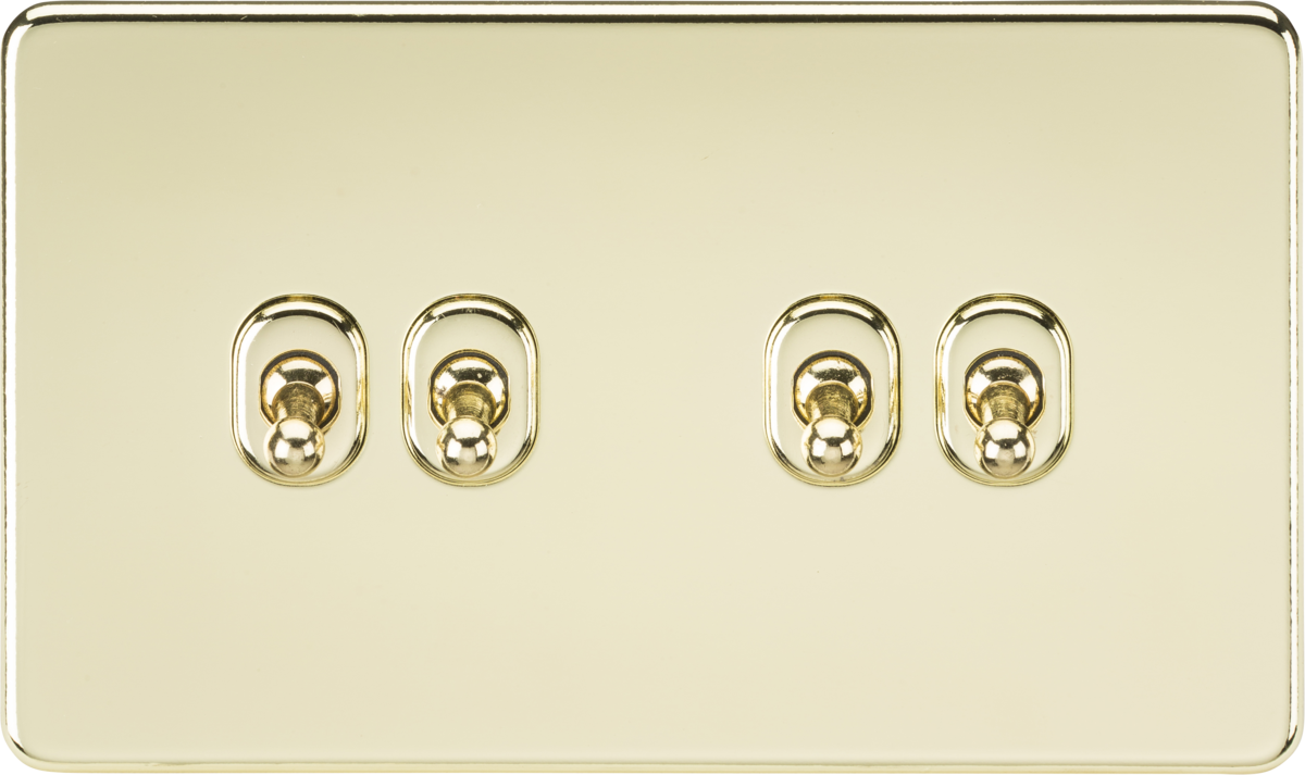 10AX 4G 2-way Toggle Switch - Polished Brass