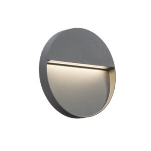 230V IP44 5W LED Round Wall/Guide Light - Grey