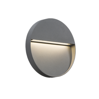 230V IP44 5W LED Round Wall/Guide Light - Grey