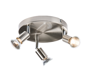 230V GU10 Triple Spotlight - Brushed Chrome