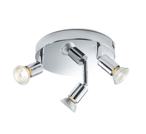 230V GU10 Triple Spotlight - Chrome