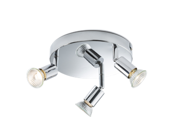 230V GU10 Triple Spotlight - Chrome