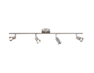 230V GU10 Quad Bar Spotlight - Brushed Chrome