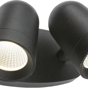 230V IP65 18W LED Black Twin Spot Floodlight