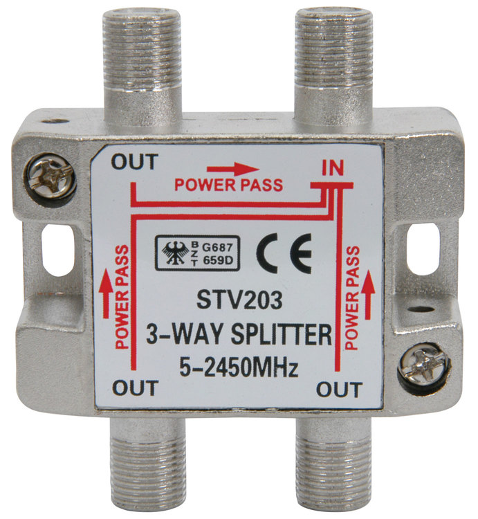 122.832UK Satellite Metal F Splitters 5-2250MHz 3 Way