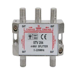 122.838UK Satellite Metal F Splitters 5-2250MHz 4 Way