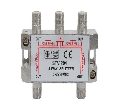 122.838UK Satellite Metal F Splitters 5-2250MHz 4 Way