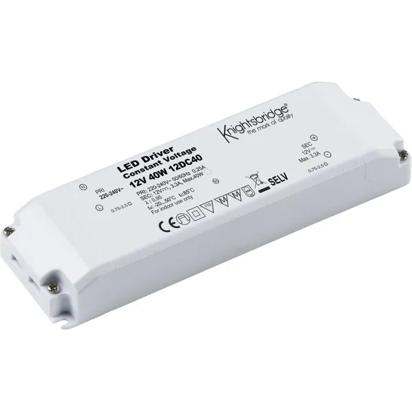 IP20 12V DC 40W LED Driver - Constant Voltage