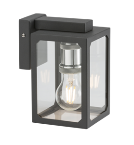 230V IP23 E27 Wall Lantern - Anthracite